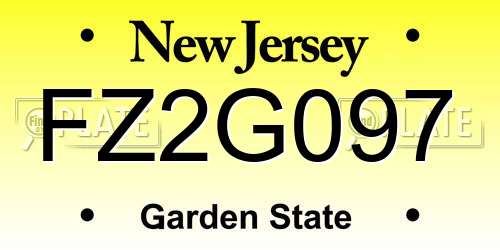 FZ2G097 New Jersey License Plate