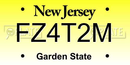 FZ4T2M New Jersey License Plate