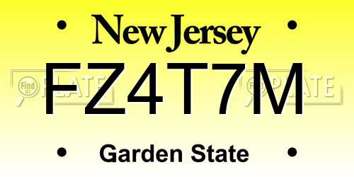 FZ4T7M New Jersey License Plate