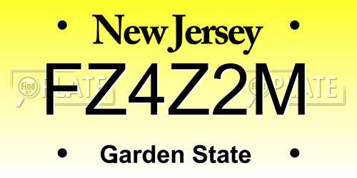 FZ4Z2M New Jersey License Plate