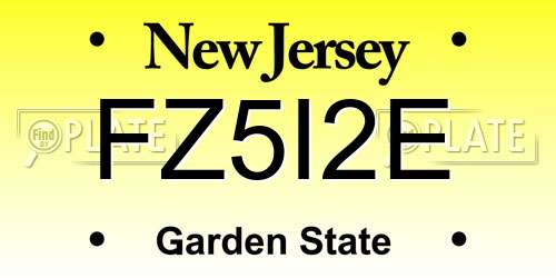 FZ5I2E New Jersey License Plate