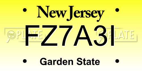 FZ7A3I New Jersey License Plate
