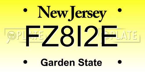 FZ8I2E New Jersey License Plate