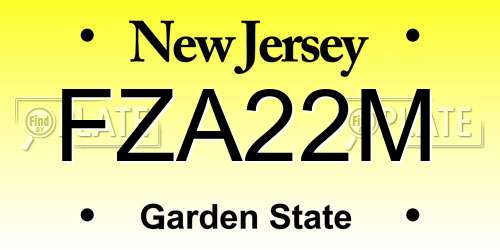 FZA22M New Jersey License Plate