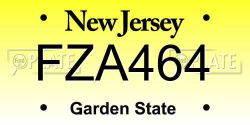 FZA464 New Jersey License Plate