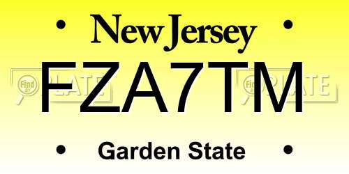 FZA7TM New Jersey License Plate