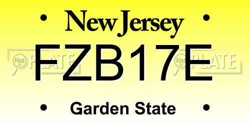 FZB17E New Jersey License Plate