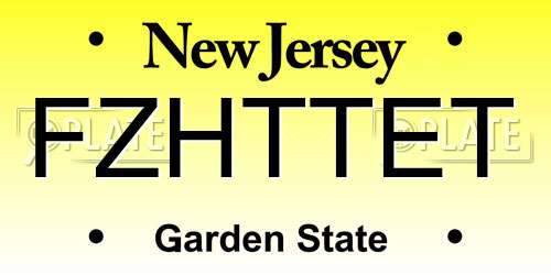 FZHTTET New Jersey License Plate