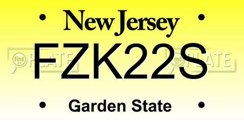 FZK22S New Jersey License Plate