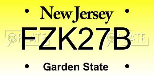 FZK27B New Jersey License Plate