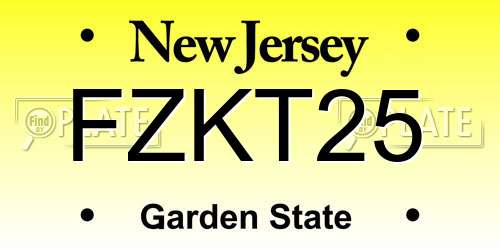 FZKT25 New Jersey License Plate
