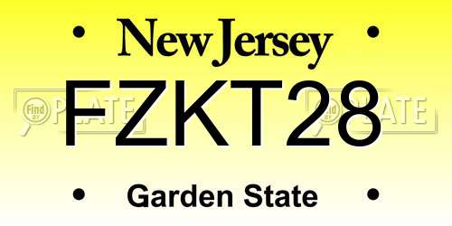 FZKT28 New Jersey License Plate