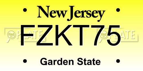 FZKT75 New Jersey License Plate