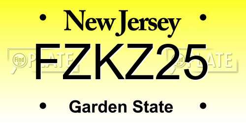 FZKZ25 New Jersey License Plate