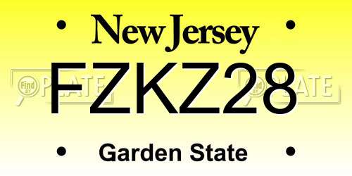 FZKZ28 New Jersey License Plate