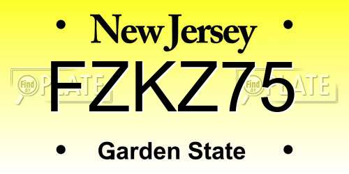 FZKZ75 New Jersey License Plate