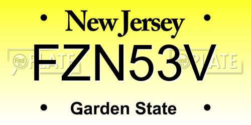 FZN53V New Jersey License Plate