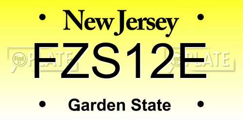 FZS12E New Jersey License Plate