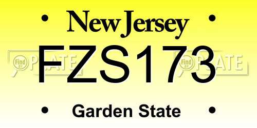 FZS173 New Jersey License Plate