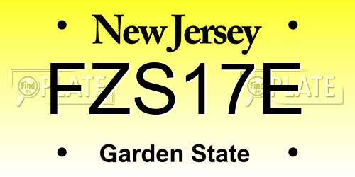 FZS17E New Jersey License Plate