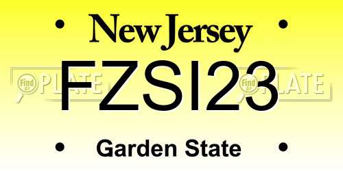 FZSI23 New Jersey License Plate