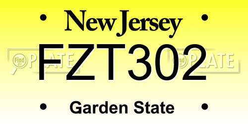 FZT302 New Jersey License Plate