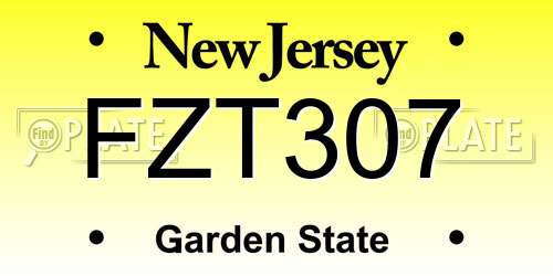 FZT307 New Jersey License Plate
