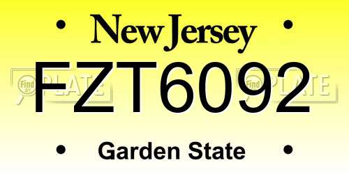 FZT6092 New Jersey License Plate