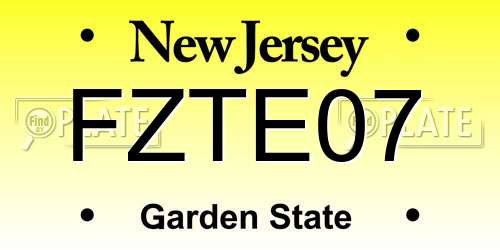 FZTE07 New Jersey License Plate