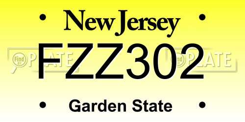 FZZ302 New Jersey License Plate