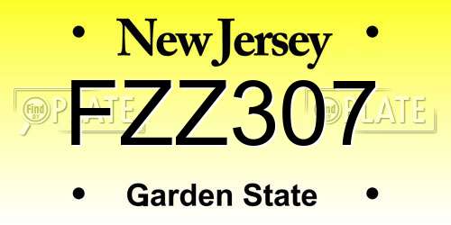 FZZ307 New Jersey License Plate