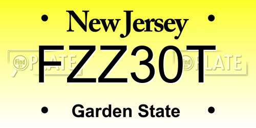 FZZ30T New Jersey License Plate