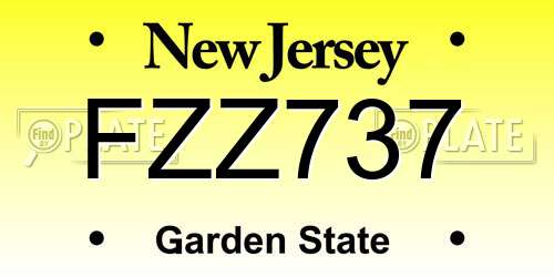 FZZ737 New Jersey License Plate
