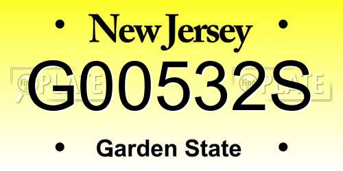 G00532S New Jersey License Plate