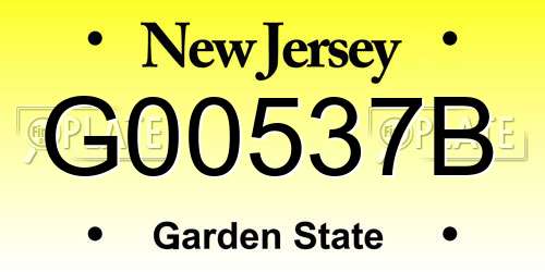 G00537B New Jersey License Plate