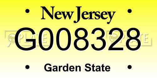 G008328 New Jersey License Plate