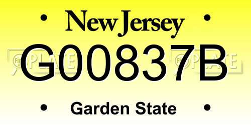 G00837B New Jersey License Plate