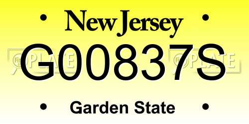 G00837S New Jersey License Plate