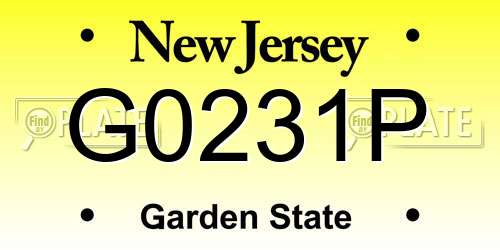 G0231P New Jersey License Plate