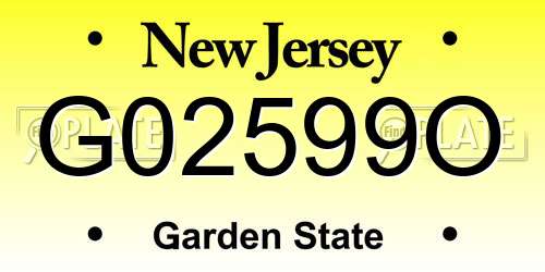 G02599O New Jersey License Plate