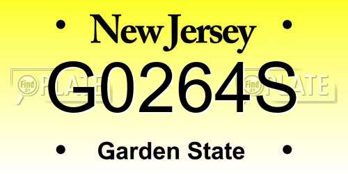 G0264S New Jersey License Plate