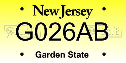 G026AB New Jersey License Plate