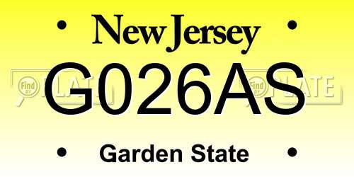 G026AS New Jersey License Plate