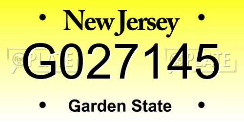 G027145 New Jersey License Plate
