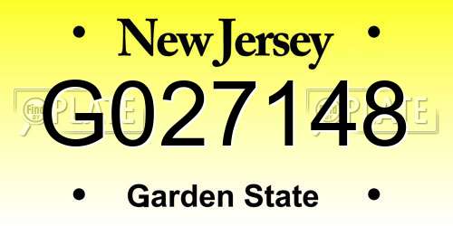 G027148 New Jersey License Plate