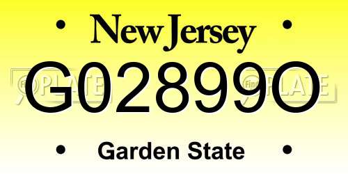 G02899O New Jersey License Plate