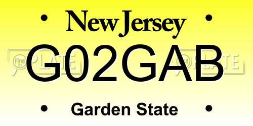G02GAB New Jersey License Plate
