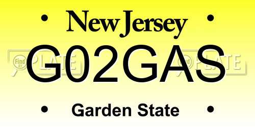 G02GAS New Jersey License Plate