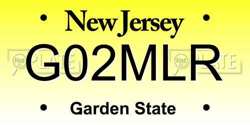 G02MLR New Jersey License Plate