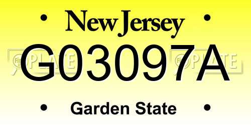G03097A New Jersey License Plate